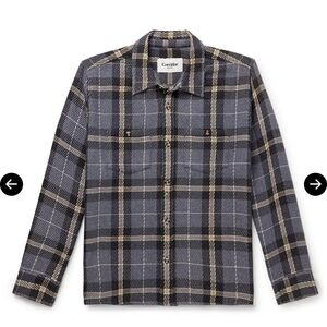 Corridor Blue checked Big Twill shirt or jacket blue medium EUC